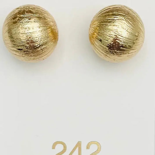 Brushed Gold Stud Earrings