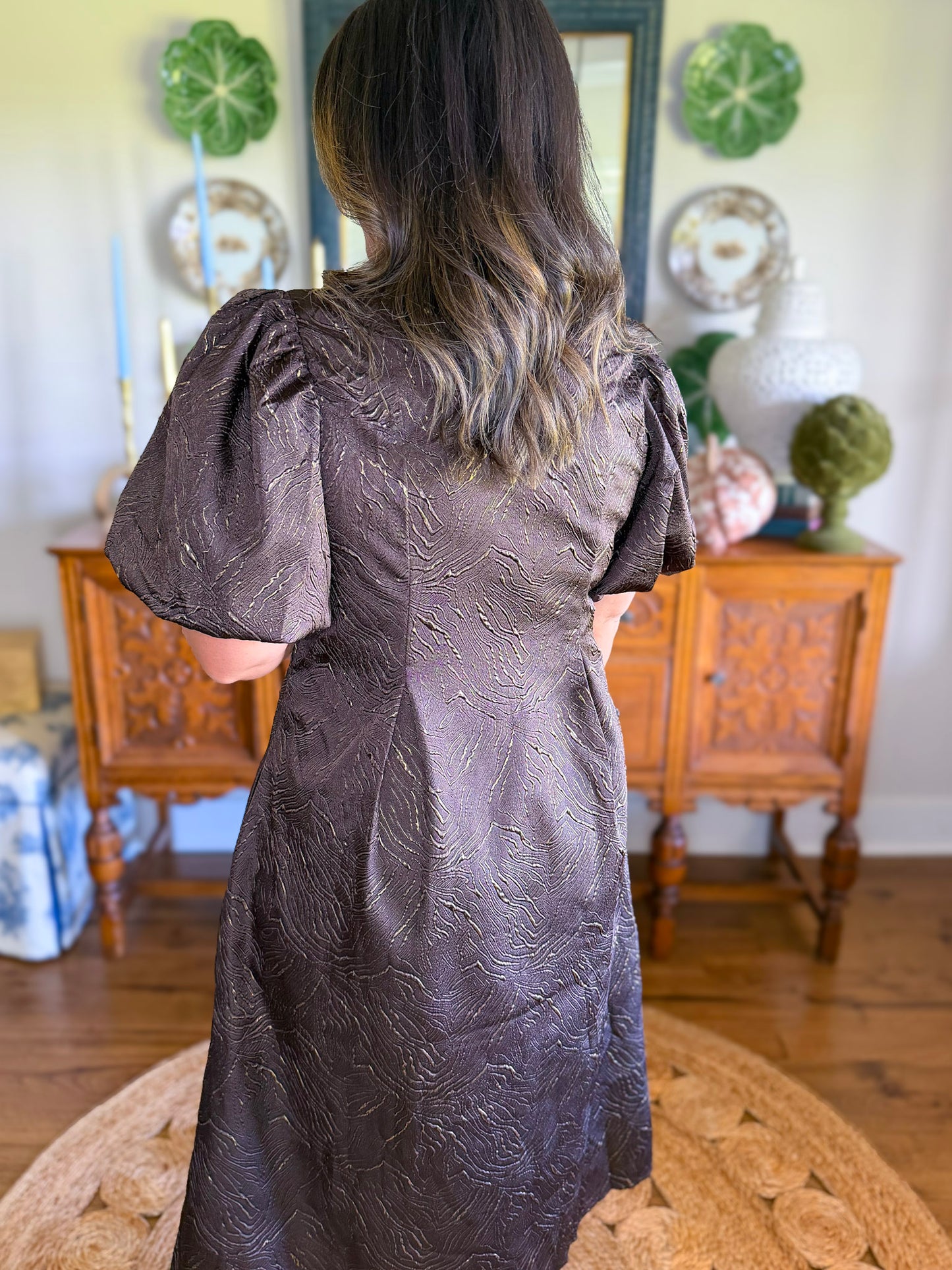 Delaney Textured Midi Dress
