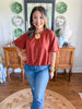 Sienna Bubble Hem Top in Rust