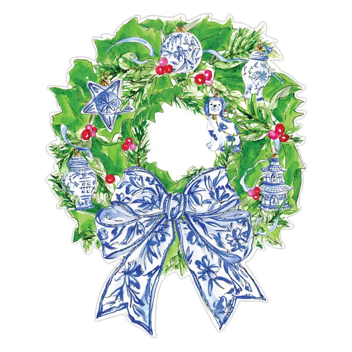 Christmas Wreath Ornaments Posh Die-Cut Placemat