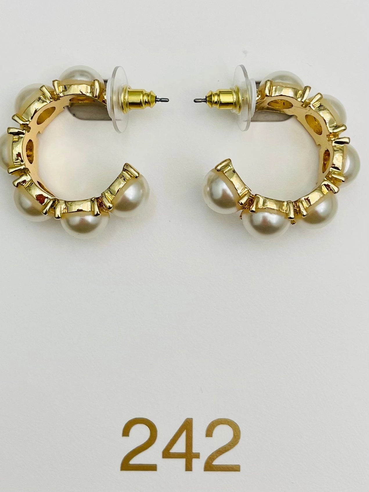 Chic Pearl Hoops