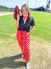 Mary Square | Tricia Top in Black & Red