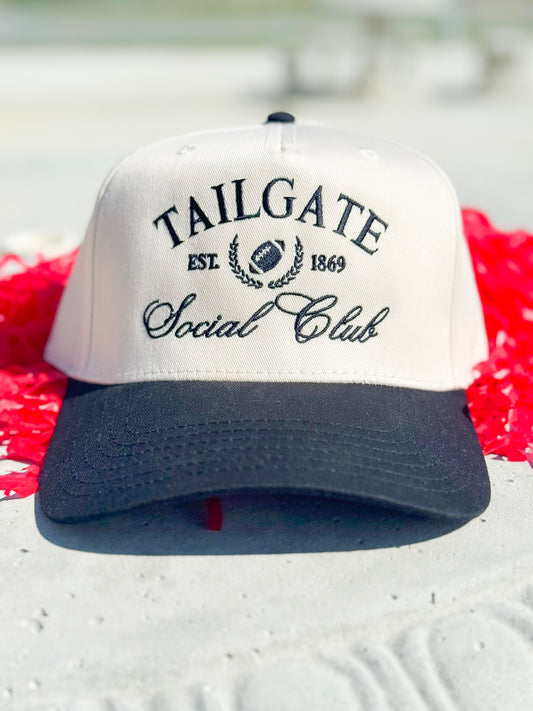 Tailgate Social Club Canvas Trucker Hat in Black