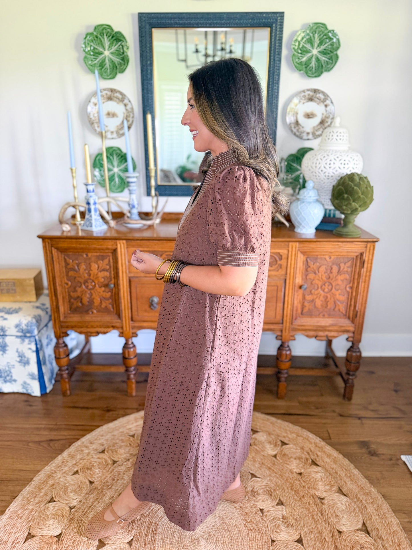 Brownstone Eyelet Midi Dress