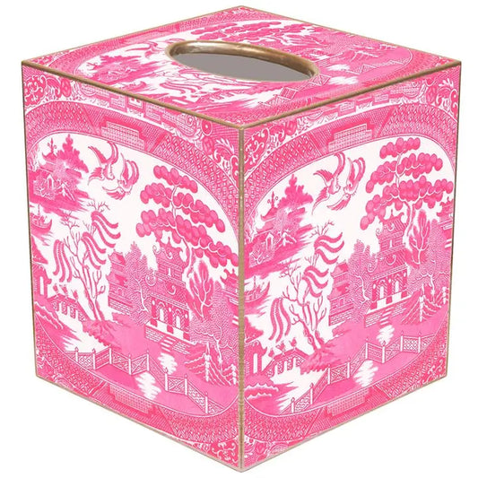 Pink Willow Tissue Box Cover