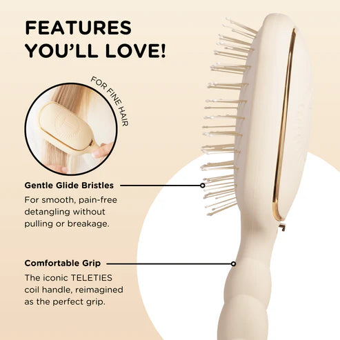 Teleties Detangler Hair Brush for Fine Hair in Tan