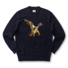 Duck Head | Flying Wood Duck Intarsia Crewneck Sweater in Deep Navy Heather
