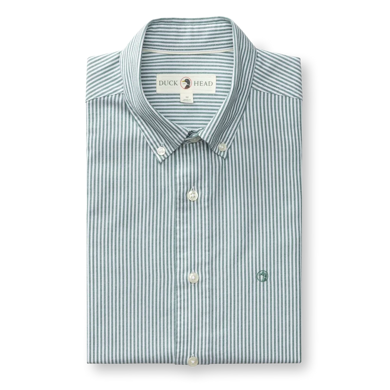 Duck Head | LS Cotton Oxford Sport Button Down in Hunter Green