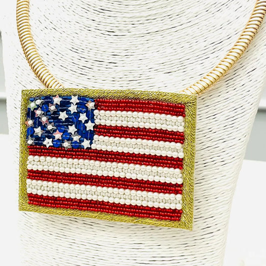 Chic Americana Beaded Collar Necklace