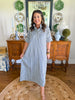 Navy Market Check Dress