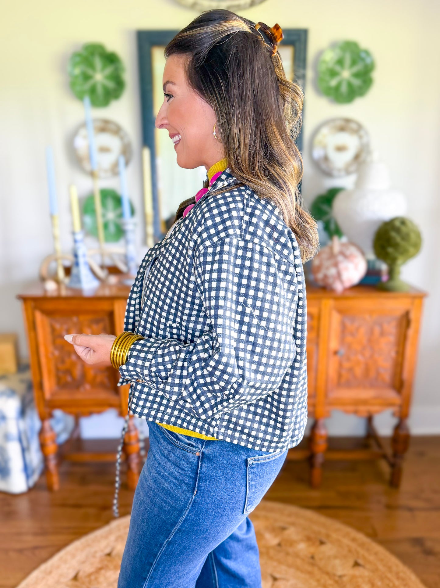 Bexley Navy Check Jacket