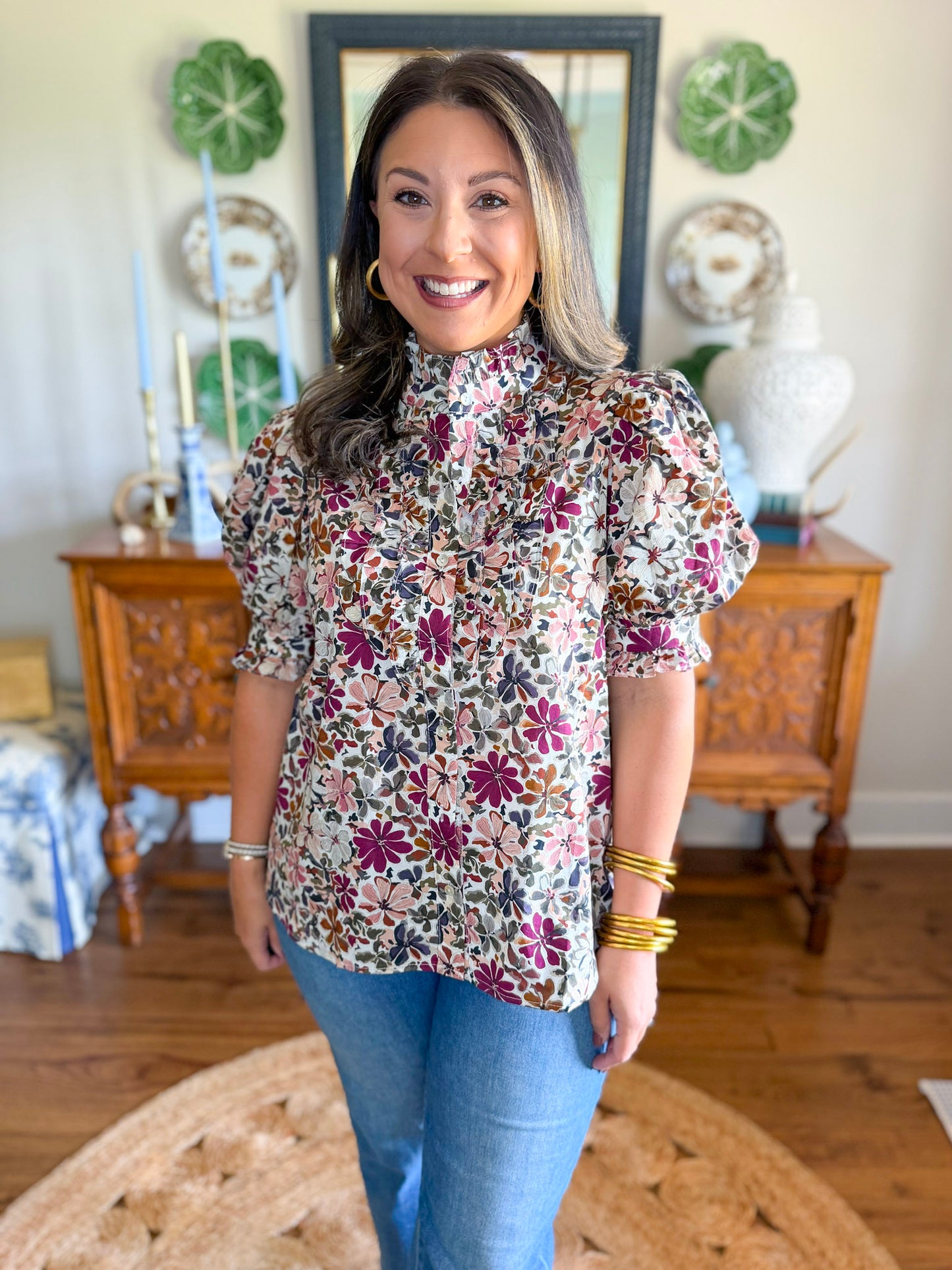 Mulberry Floral Top