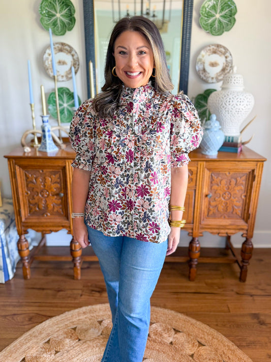 Mulberry Floral Top