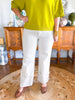 Lucy Mid Rise Cuffed Jeans in Almond