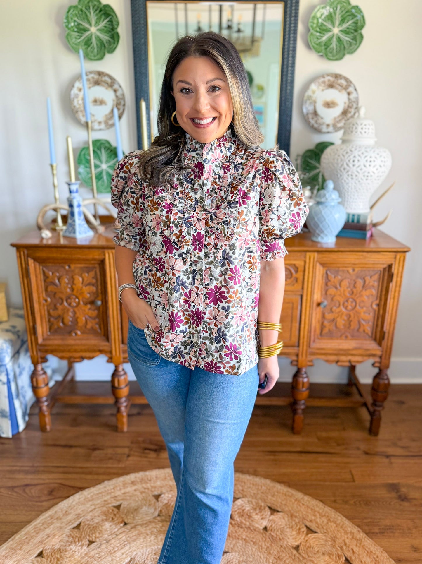 Mulberry Floral Top