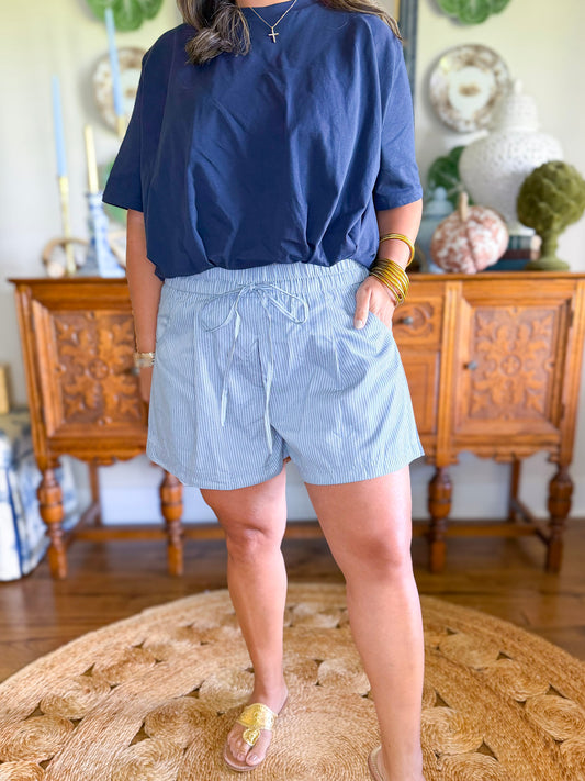 Margot Striped Shorts in Blue