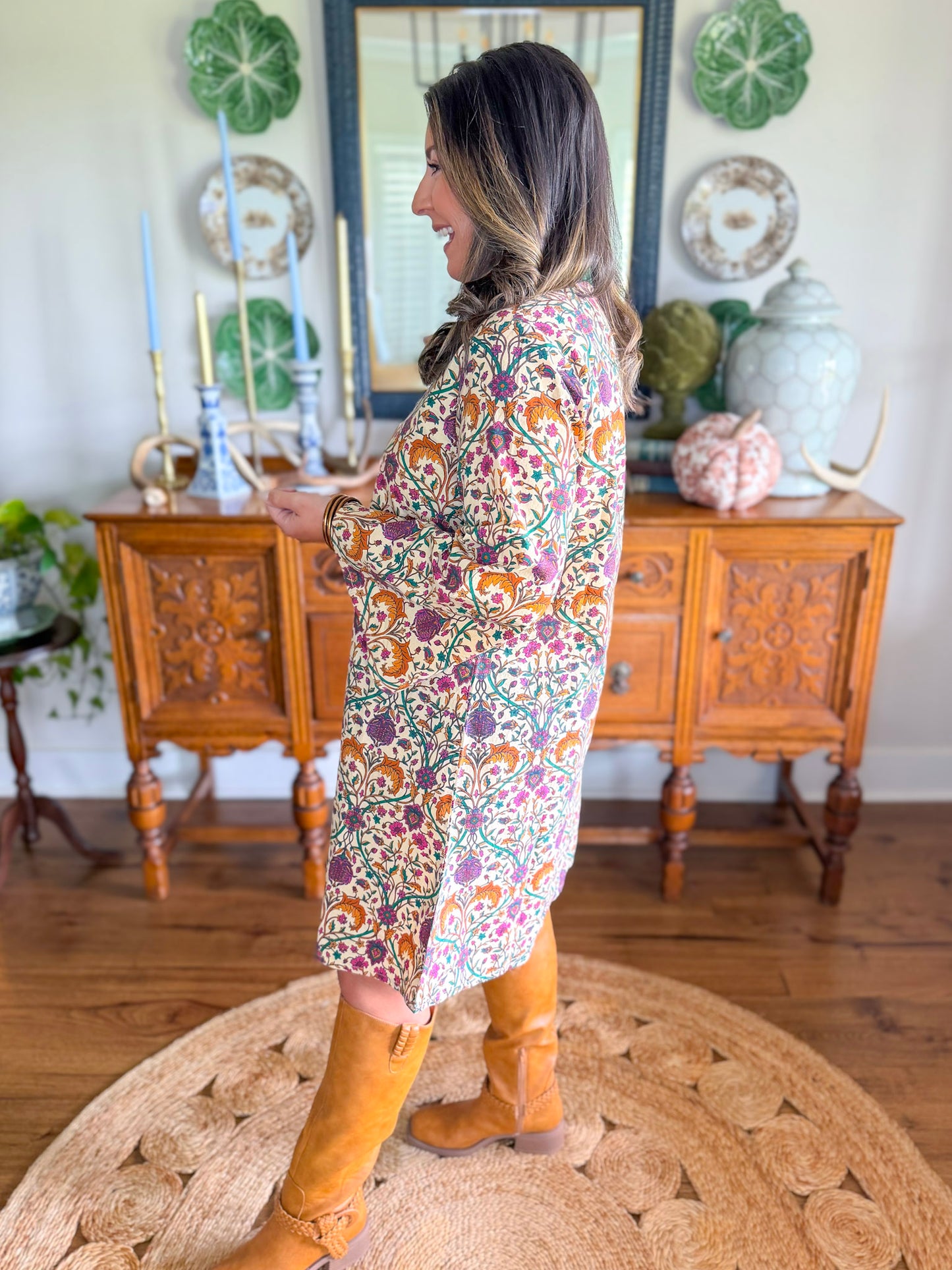 Heart of Grace | Eloise Mini Caftan in Heatherwood Linen