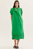The Willow Bloom Midi Dress in Green