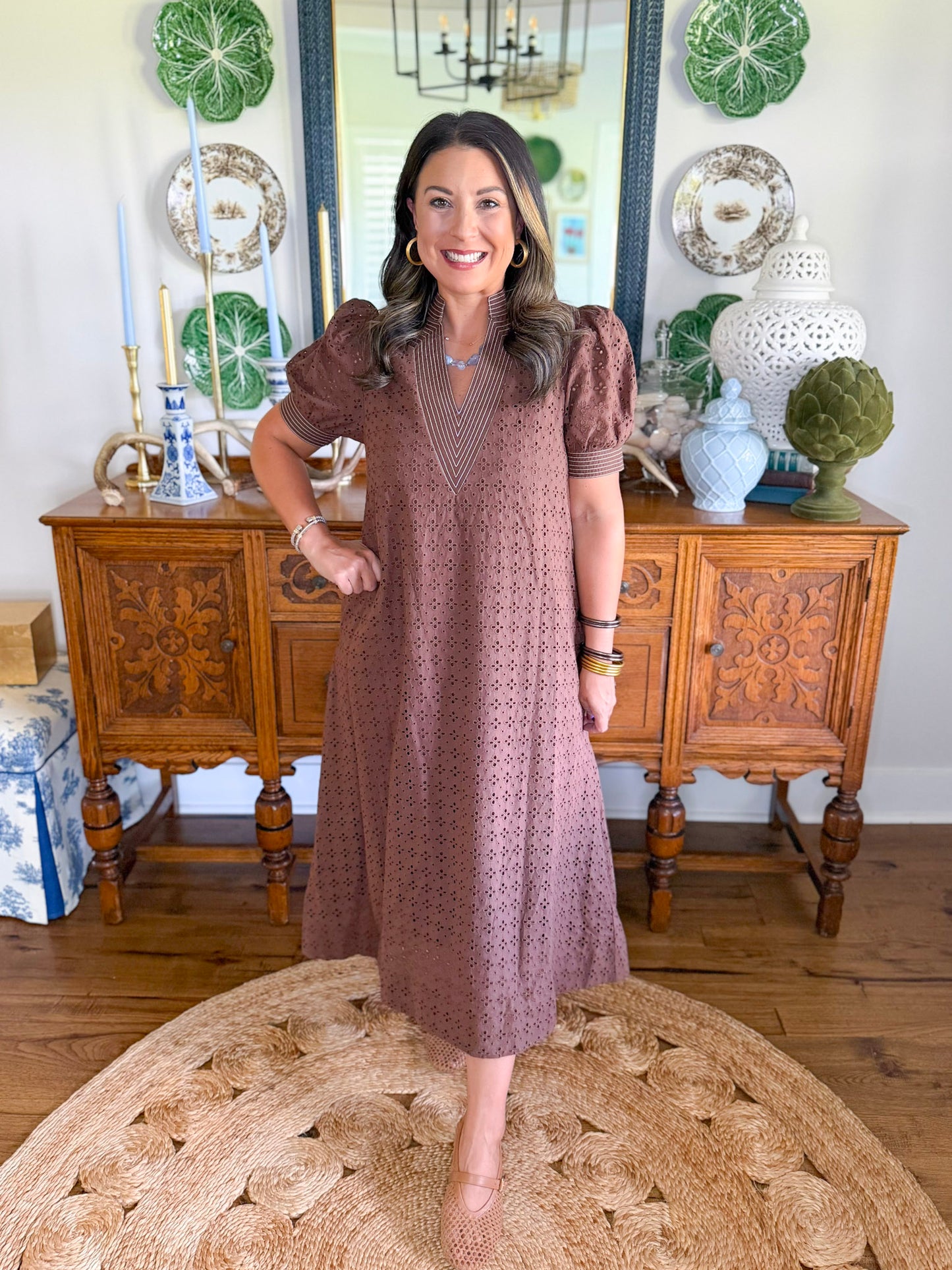 Brownstone Eyelet Midi Dress