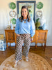 Laurel Lane Eyelet Top in Denim
