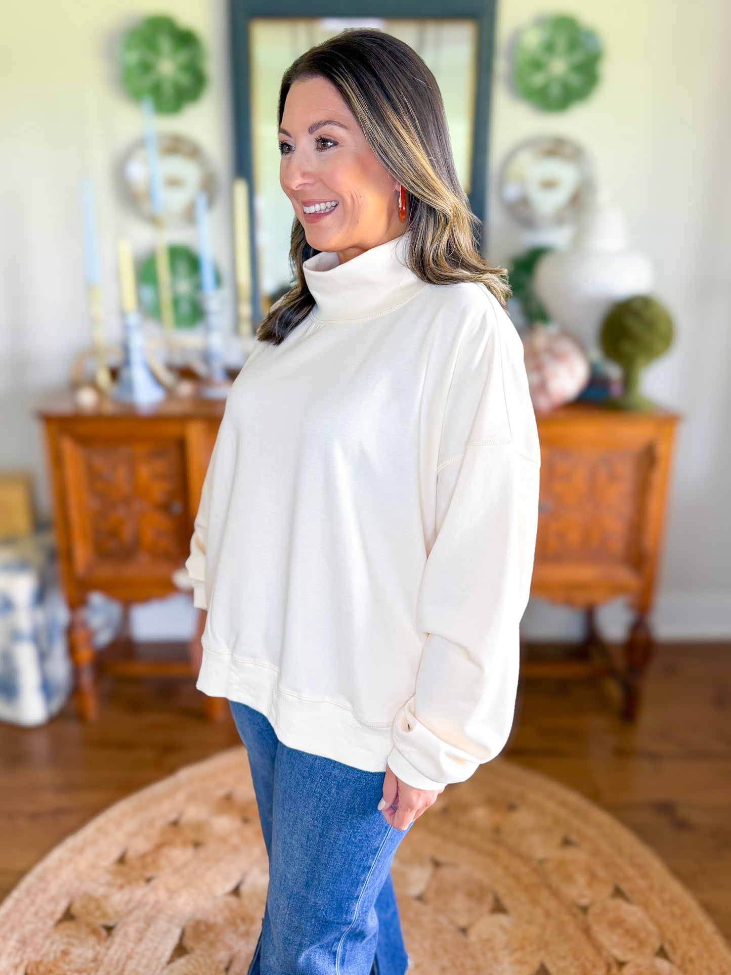 The Madeline Mock Neck Pullover Top