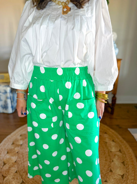 The Timeless Dot Pants in Green