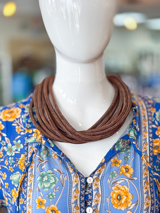 Lilly Slub Rope Necklace in Espresso