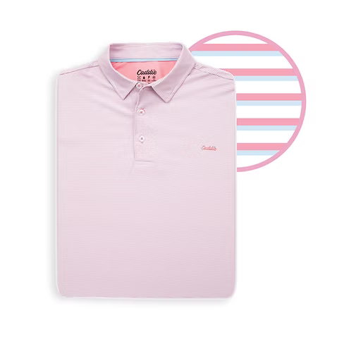 Caddie | Youth Sunrise Harbor Polo in Pink & Blue