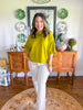 The Camille Knit Top in Light Olive