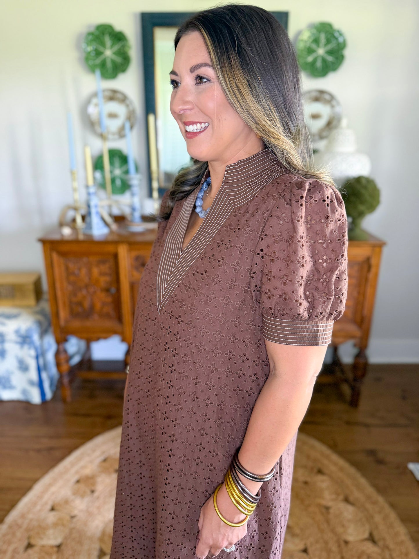 Brownstone Eyelet Midi Dress