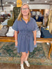 Eloise Pinstripe Dress in Navy