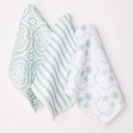 Mary Square | Quick Dry Kitchen Tea Towel set of 3 in SweetBriar Charm Sage