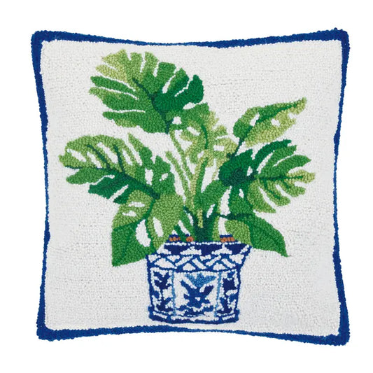Blue Monstera Plant Hook Pillow