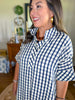 Navy Market Check Dress