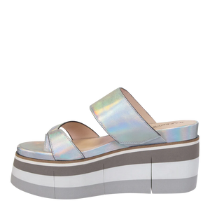 Naked Feet Flux in Silver Platform Sandals