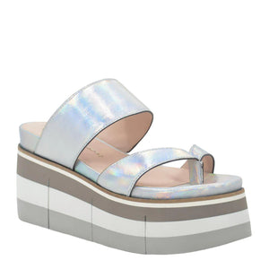 Naked Feet Flux in Silver Platform Sandals