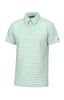 Southern Point Horizon Stripe Performance Polo in White/Washed Jade