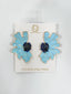 Blue Half Flower Earrings