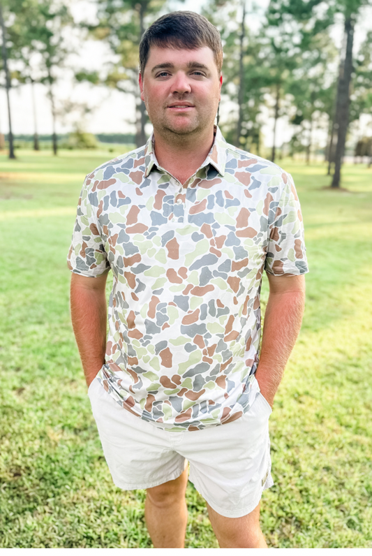 Burlebo Performance Polo in Driftwood Camo