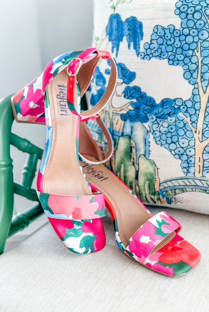 Floral block heels online