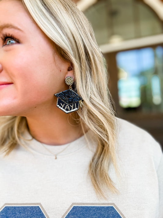 Yay! Graduation Cap Earrings