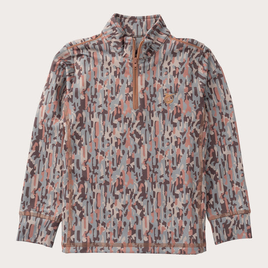 Prodoh | Boys' Quilted Zip Pullover in Neutral Camo