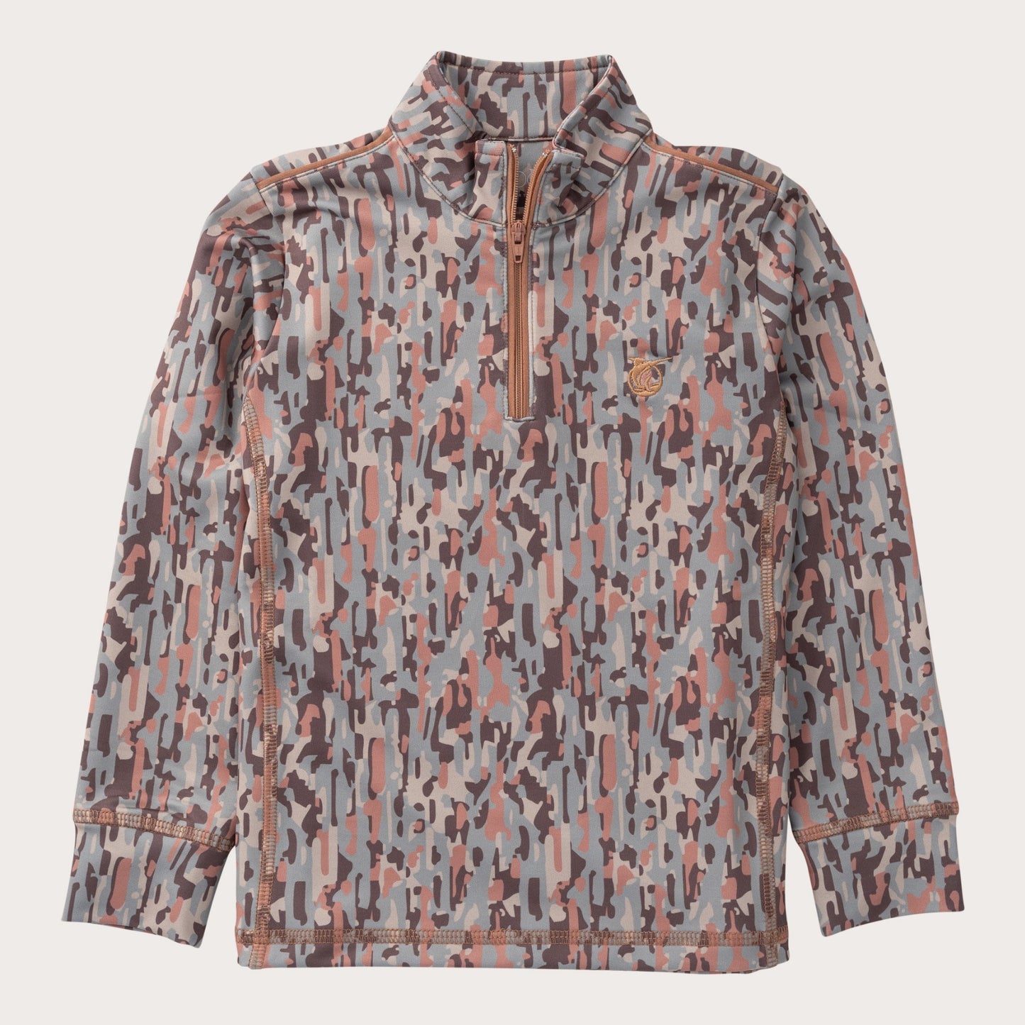 Prodoh | Boys' Quilted Zip Pullover in Neutral Camo