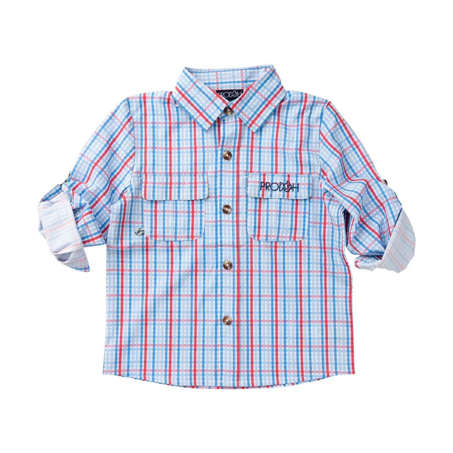 Prodoh | Boy's Founders Fishing Shirt in Patriotic Plaid