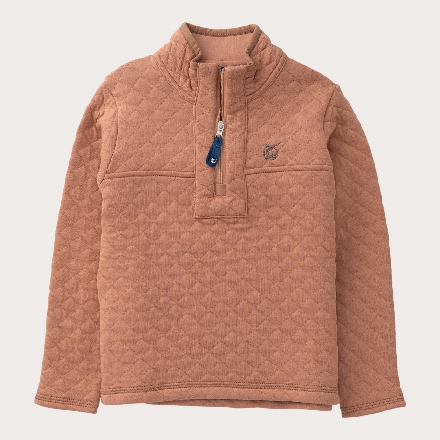 Prodoh | Boys' Quilted Zip Pullover in Mocha Mousse