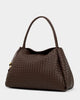 Katie Loxton | Nova Hand Woven Large Shoulder Bag in Chocolate