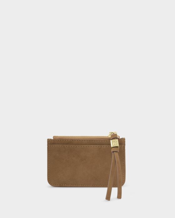 Katie Loxton | Gift Boxed Suedette Coin & Card Holder in Caramel