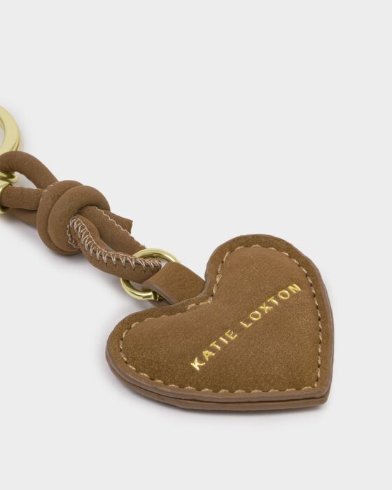 Katie Loxton | Key to my Heart Gift Boxed Keyring in Caramel Suedette