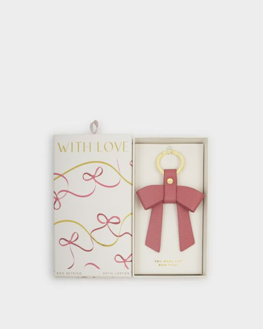 Katie Loxton | Boxed Bow Keychain in Raspberry Pink