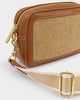 Katie Loxton | Avery Raffia Small Crossbody Bag in Natural Rafia/Cognac